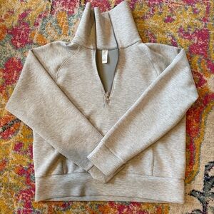 SPANX AirEssentials Half-Zip Sweatshirt Light Gray Size Medium